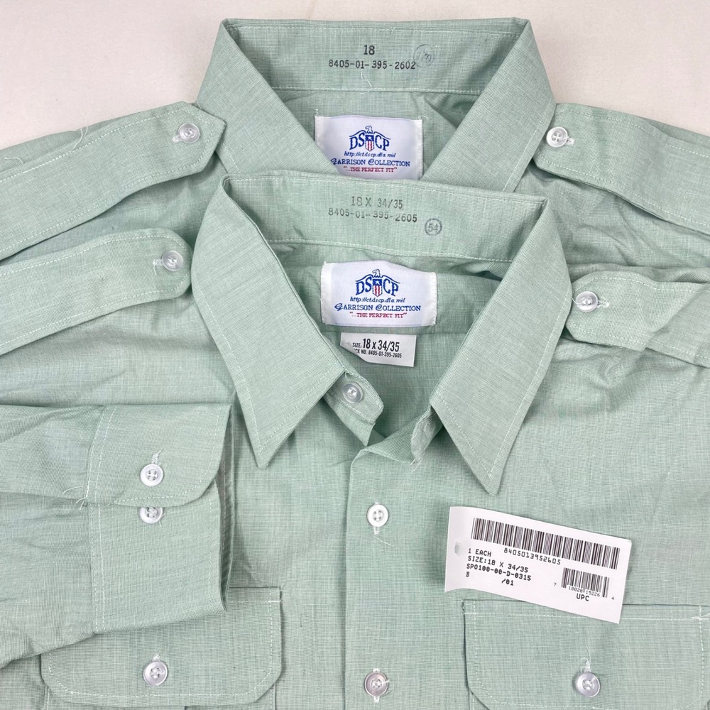 DSCP Garrison Collection US Army AG-415 Mint Green Uniform Shirt Mens 18 NEW